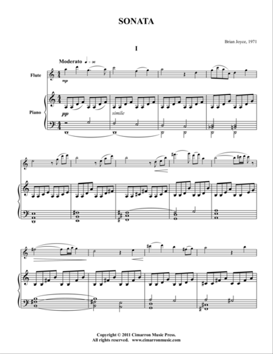 Sonata Flute Solo scores gallery preview page 1