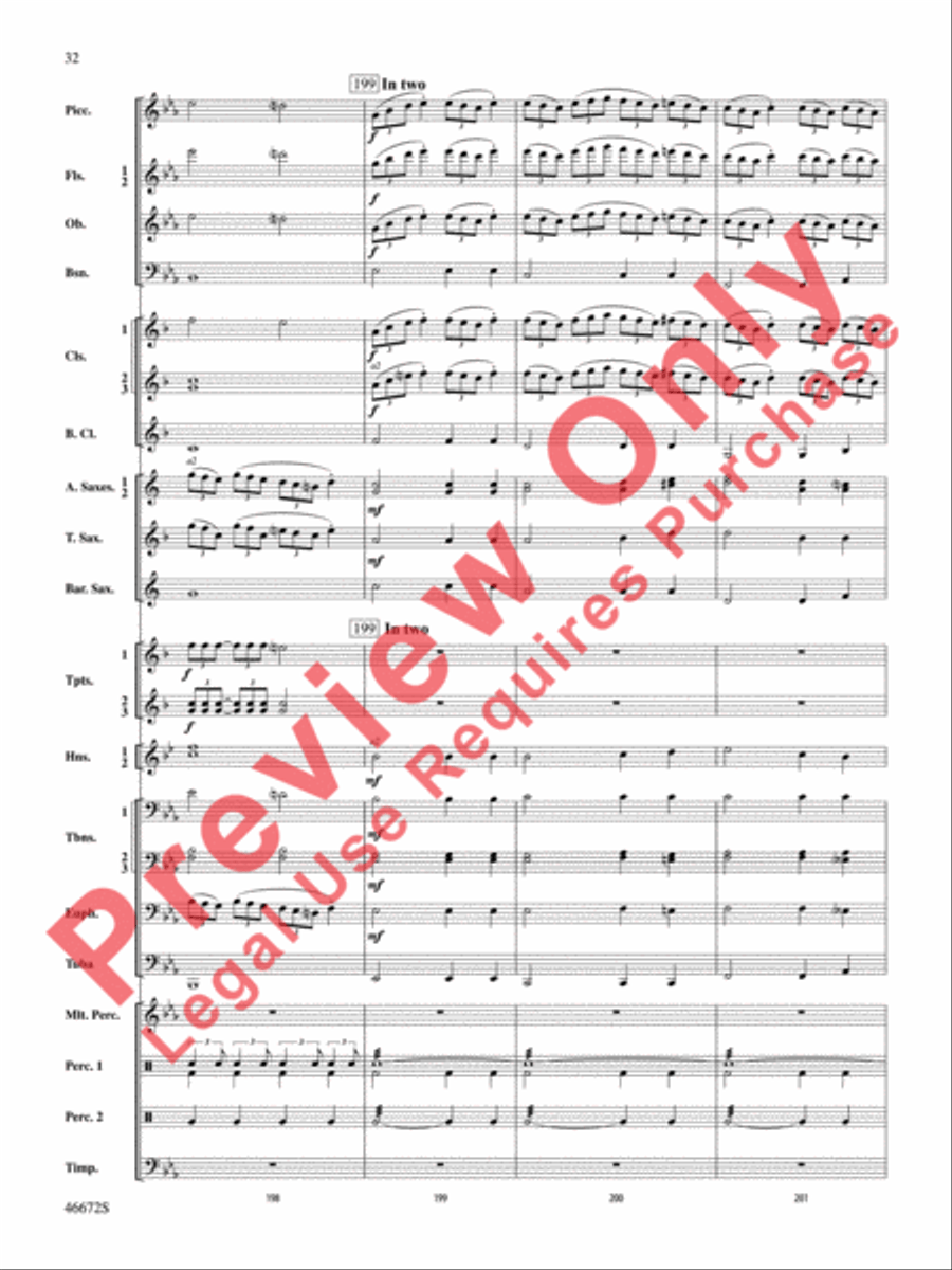 Variants on an English Sea Song Concert Band scores gallery preview page 33