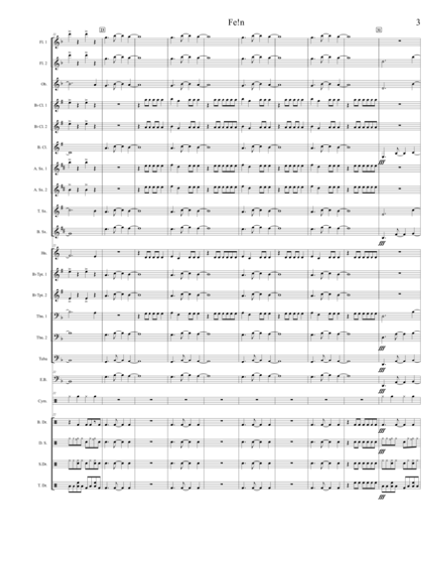 Fe!n (Feat. Playboi Carti) Marching Band scores gallery preview page 3