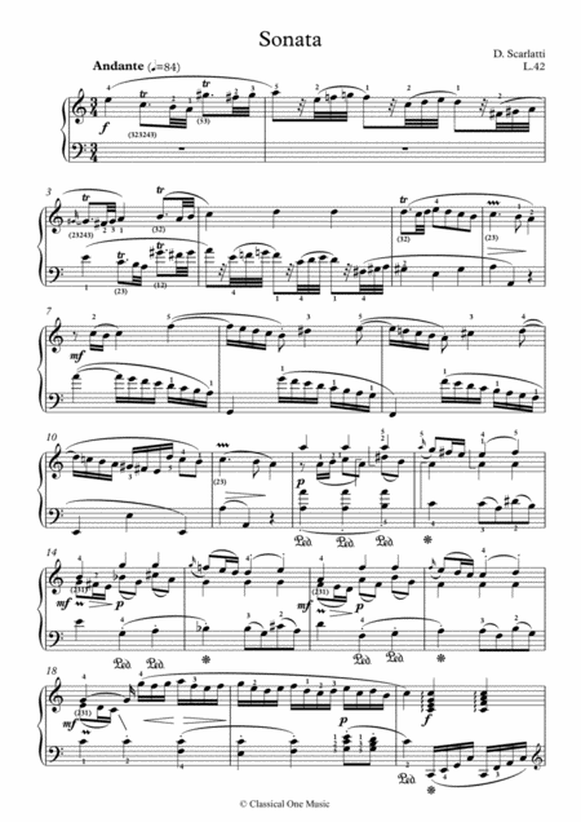 Scarlatti-Sonata in a-minor L.42 K.217(piano) image number null