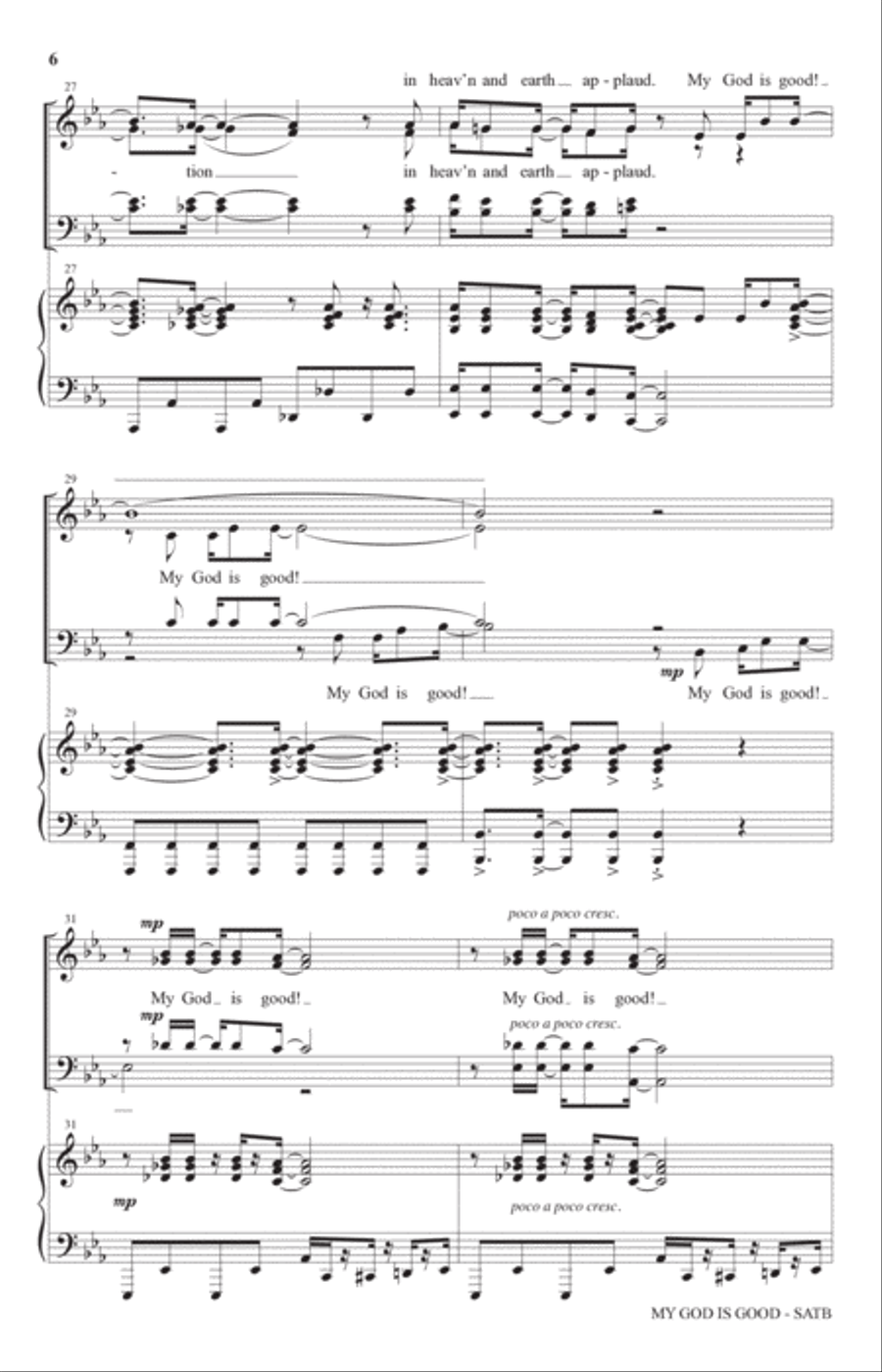 My God Is Good (arr. Joel Raney) 4-Part scores gallery preview page 5