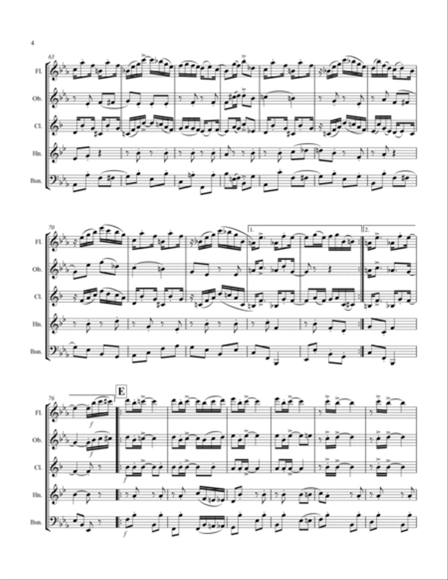 Joplin - “The Easy Winners” (for Woodwind Quintet) Woodwind Quintet scores gallery preview page 5