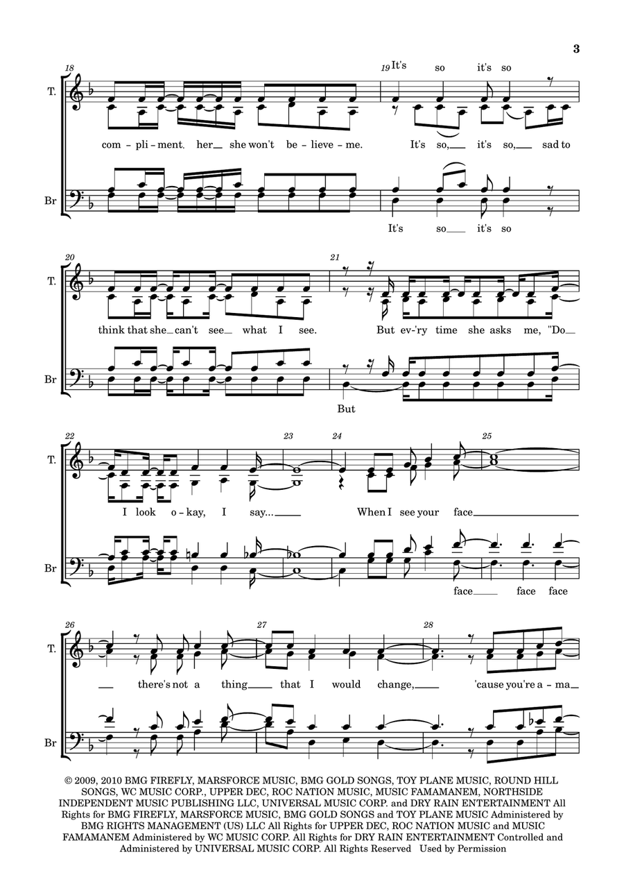 Just The Way You Are A Cappella scores gallery preview page 3