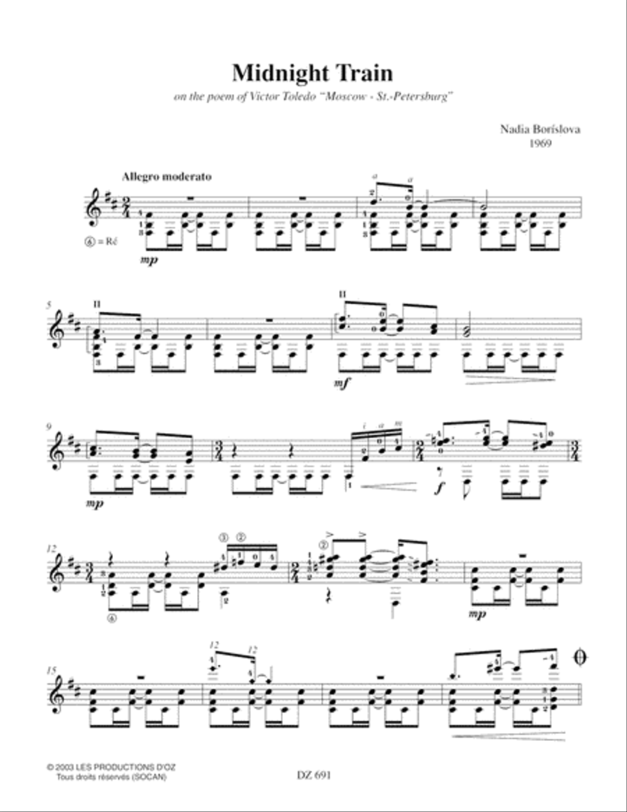 Midnight Train Classical Guitar scores gallery preview page 3