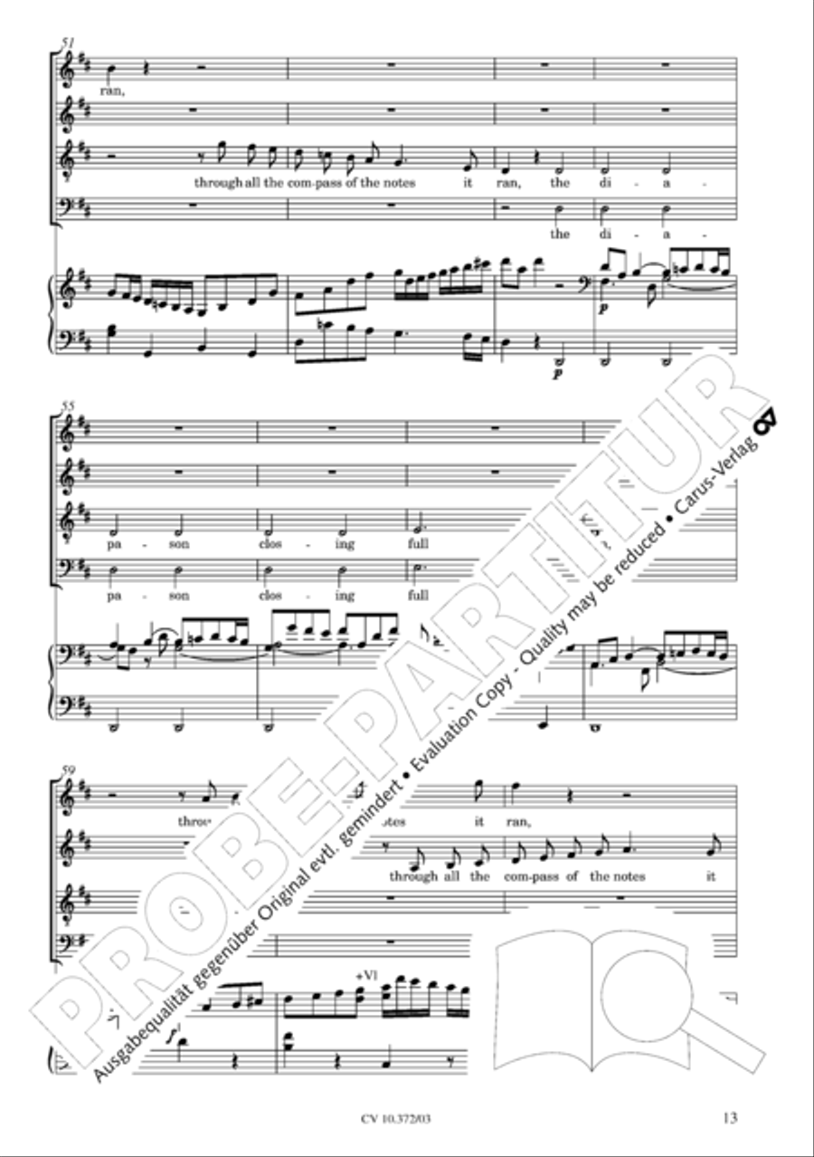 Ode for St. Cecilias Day 4-Part scores gallery preview page 14