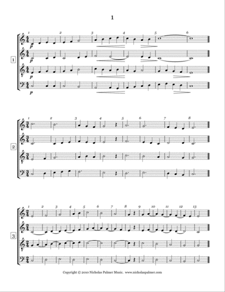 Sight-singing exercises - Volume 1 - SATB 4-Part scores gallery preview page 2