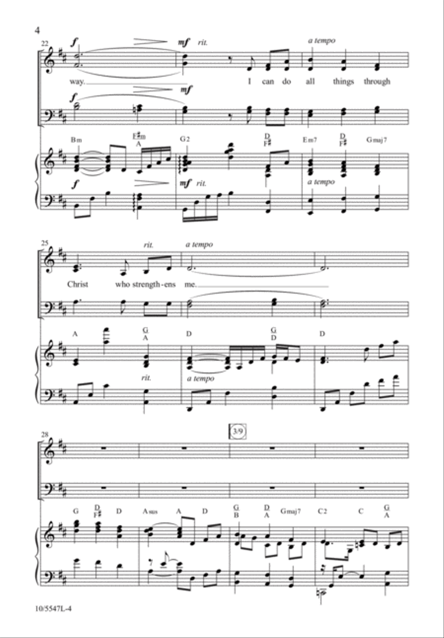 I Can Do All Things Through Christ 4-Part scores gallery preview page 4