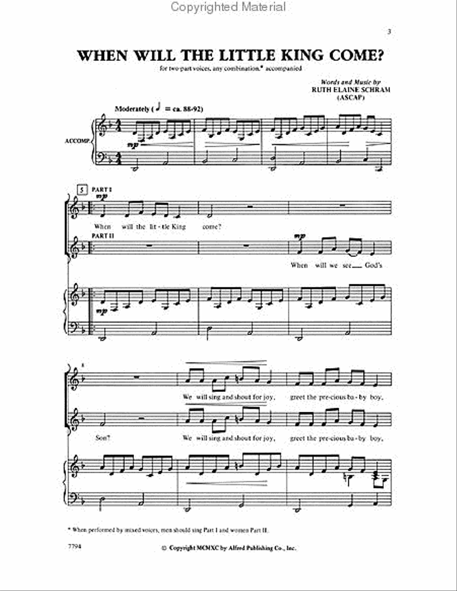 When Will the Little King Come? 2-Part scores gallery preview page 2