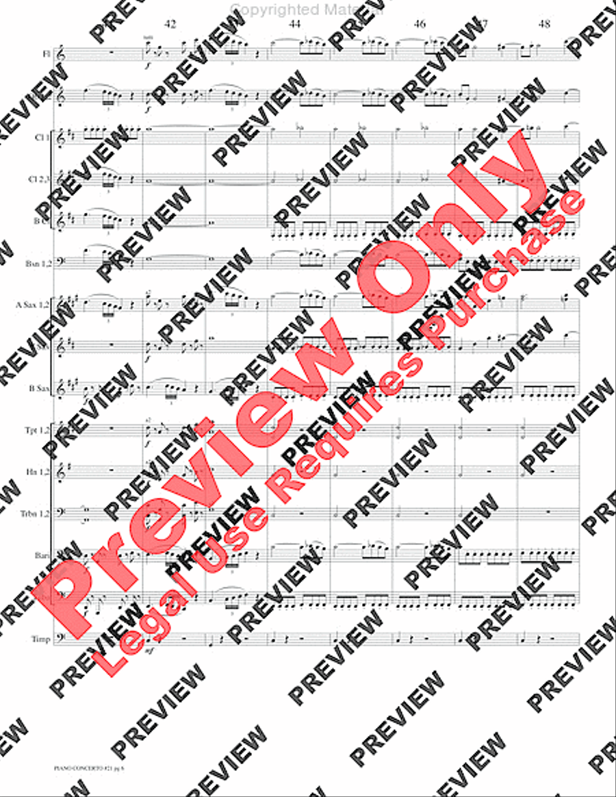 Piano Concerto No. 21, K. 467 (Movement I) Concert Band scores gallery preview page 9