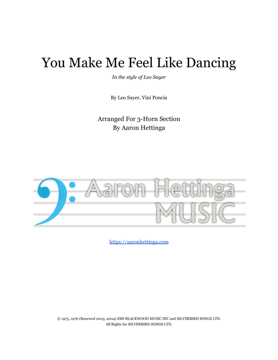 You Make Me Feel Like Dancing Small Ensemble scores gallery preview page 1