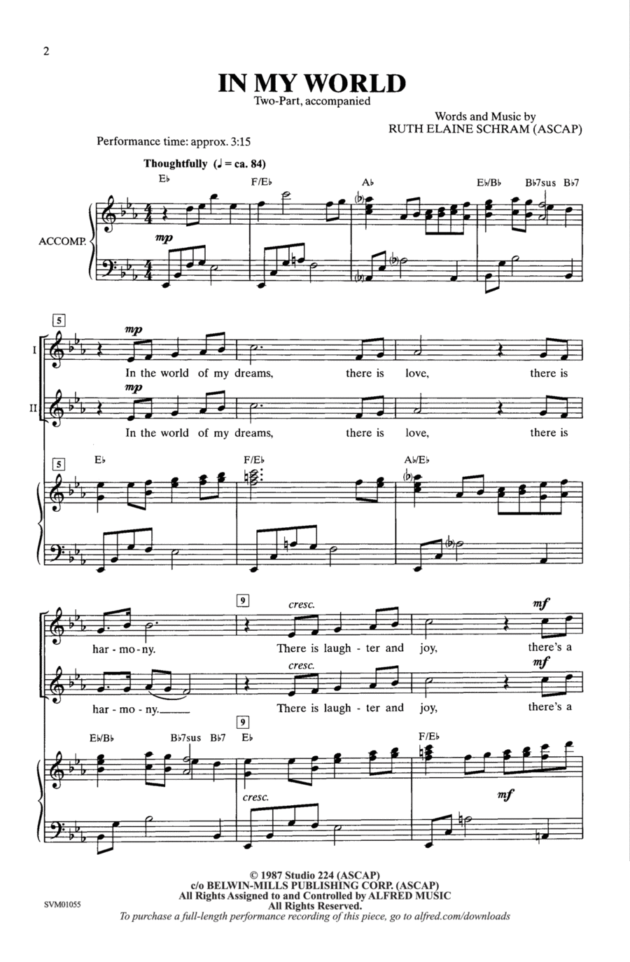 In My World In My World Choir scores gallery preview page 1