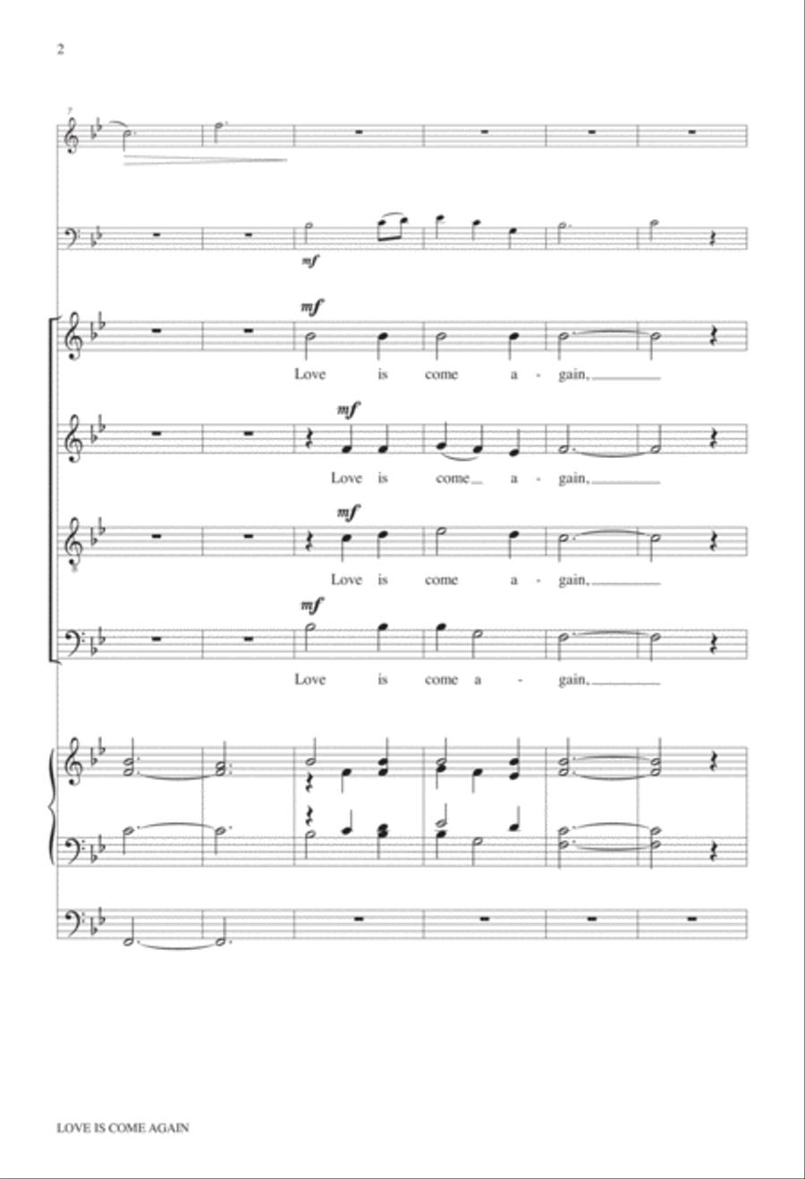 Love is Come Again 4-Part scores gallery preview page 3