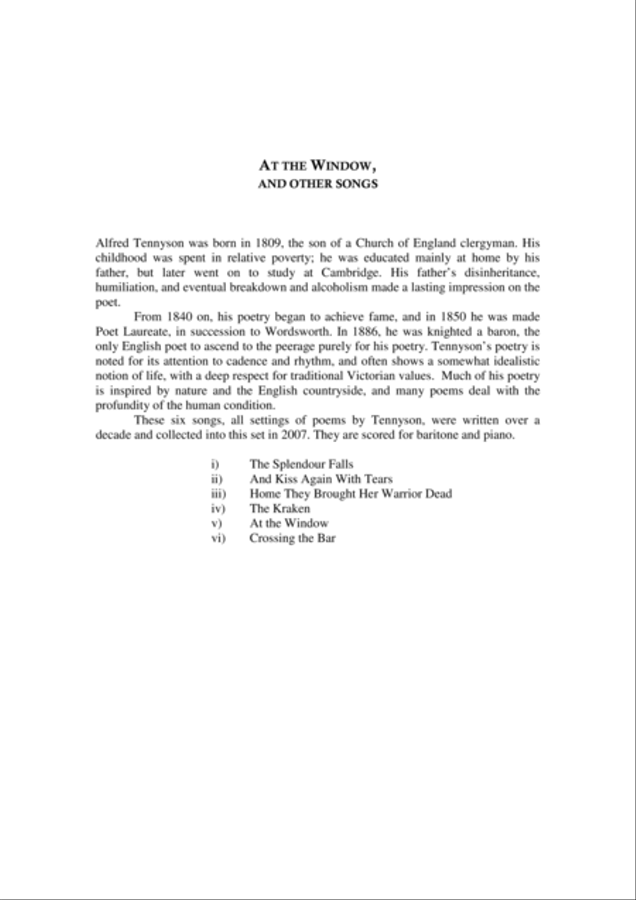 At the Window, and other songs Voice scores gallery preview page 2