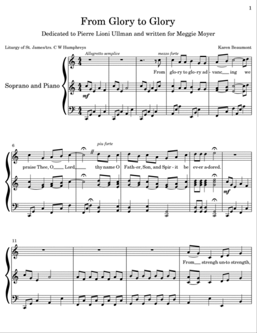 From Glory to Glory From Glory to Glory Voice scores gallery preview page 2