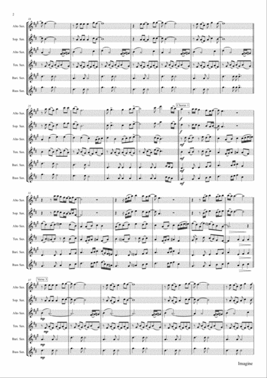 Imagine Saxophone Quartet scores gallery preview page 2