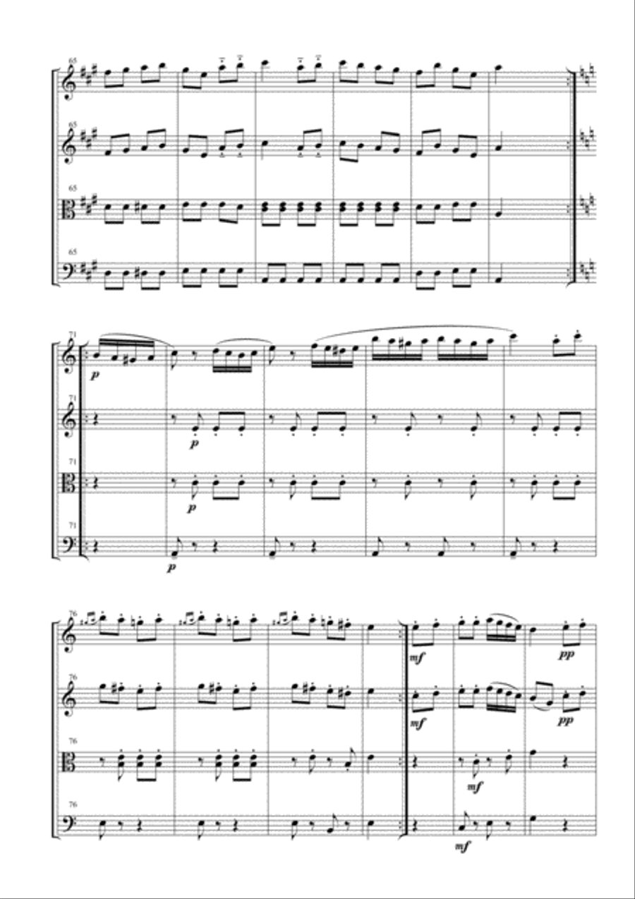 Rondò alla Turca (Turkish March) for String Quartet String Quartet scores gallery preview page 5