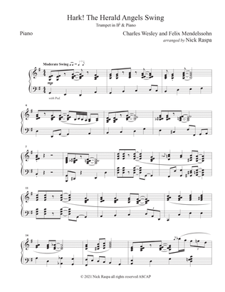 Hark! The Herald Angels Swing (B Flat Trumpet & Piano) Piano part
