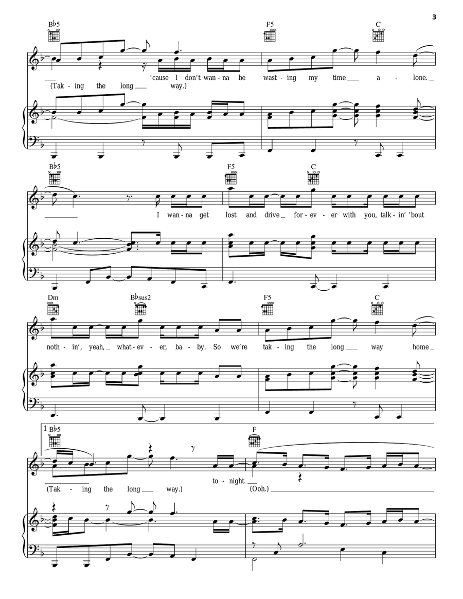 Long Way Home Long Way Home Piano, Vocal, Guitar scores gallery preview page 3