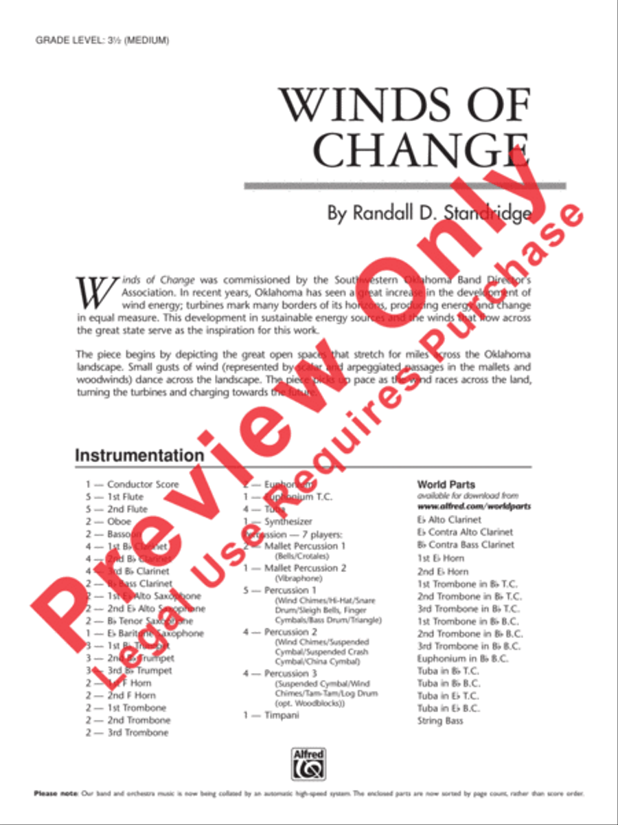 Winds of Change Concert Band scores gallery preview page 37