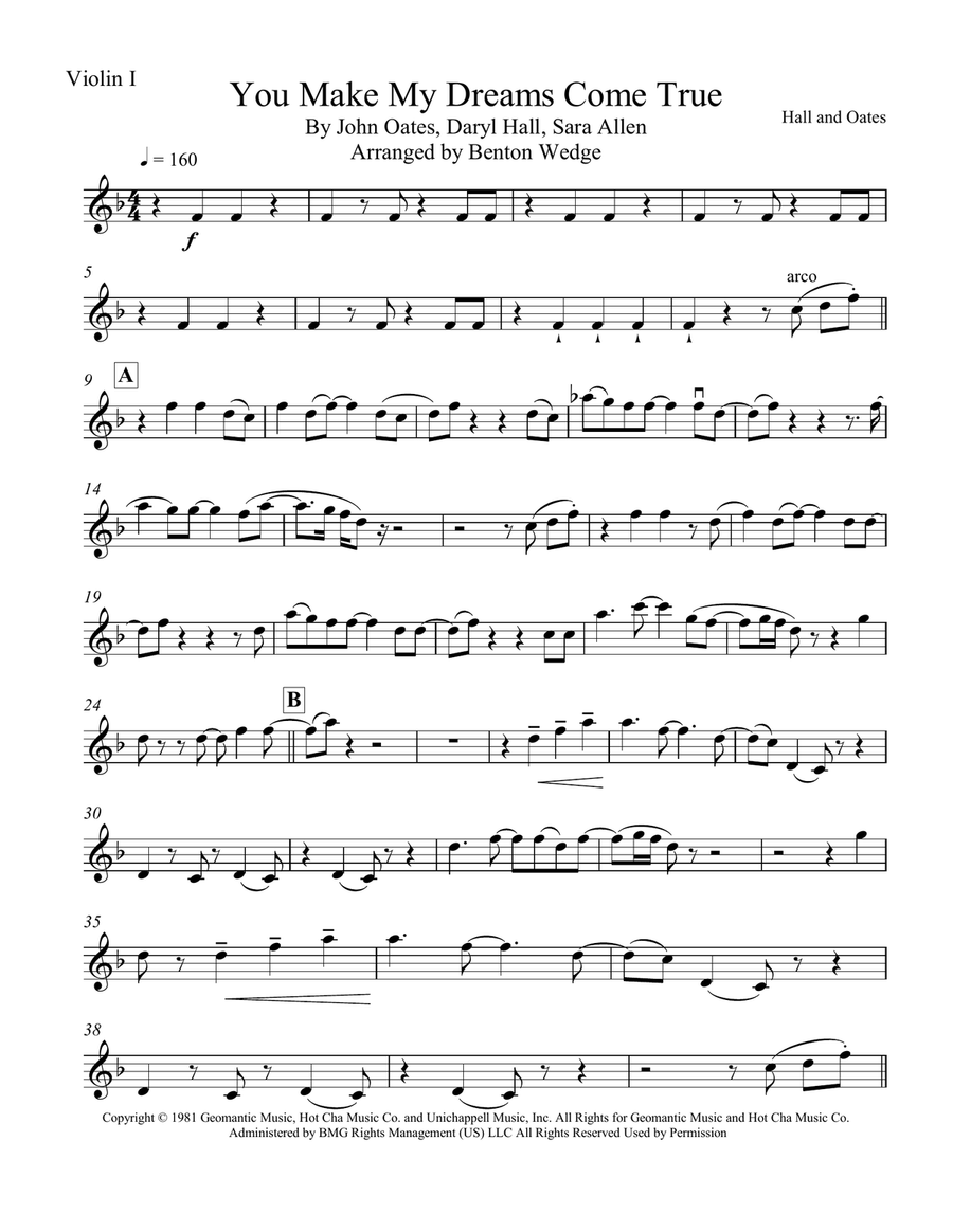 You Make My Dreams String Quartet scores gallery preview page 1