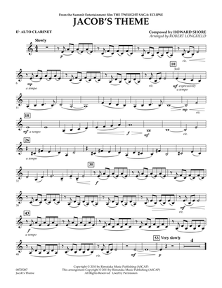 Jacob's Theme (from The Twilight Saga: Eclipse) - Eb Alto Clarinet