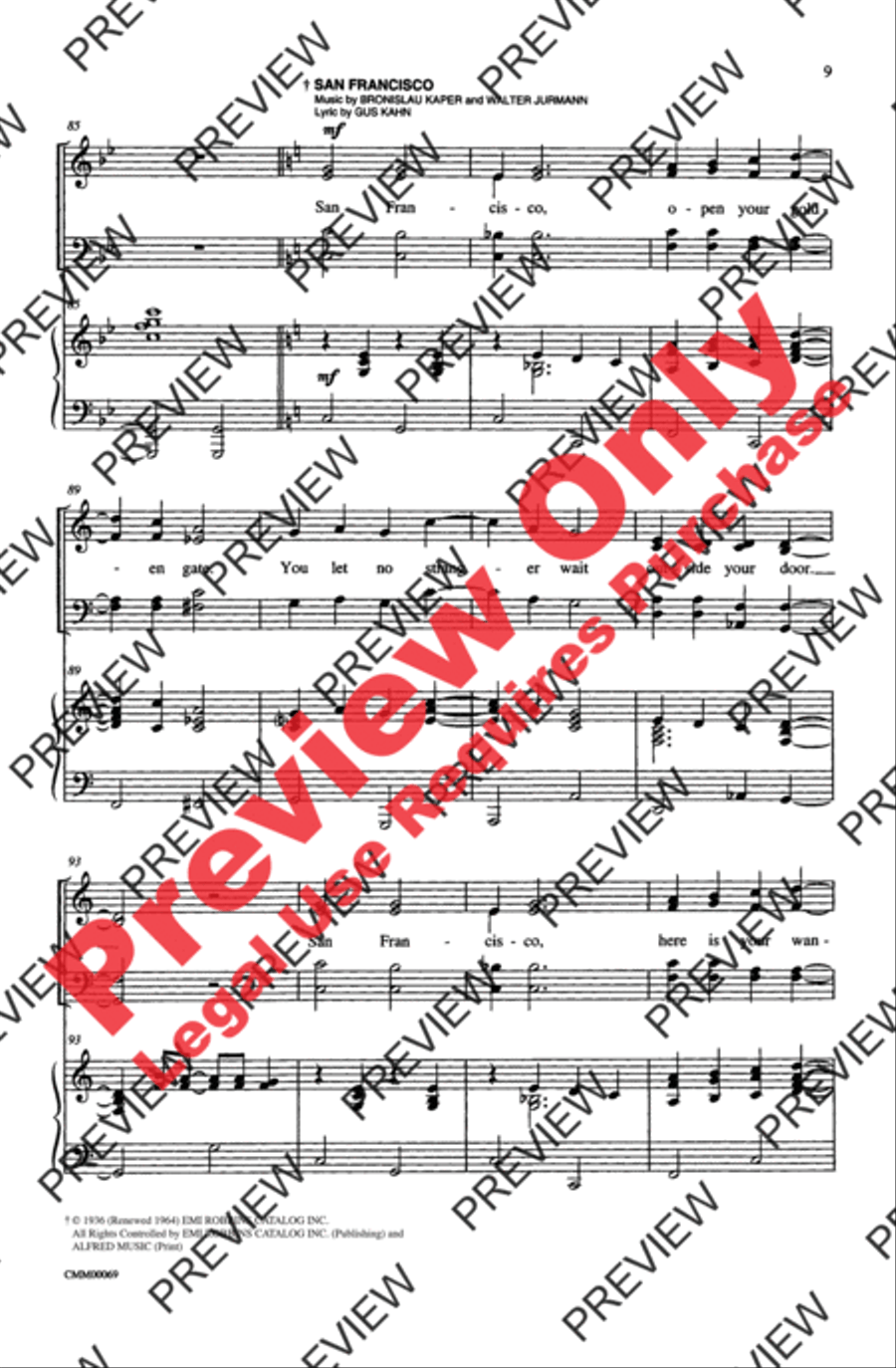 The Music of M-G-M (A Choral Medley) 4-Part scores gallery preview page 9