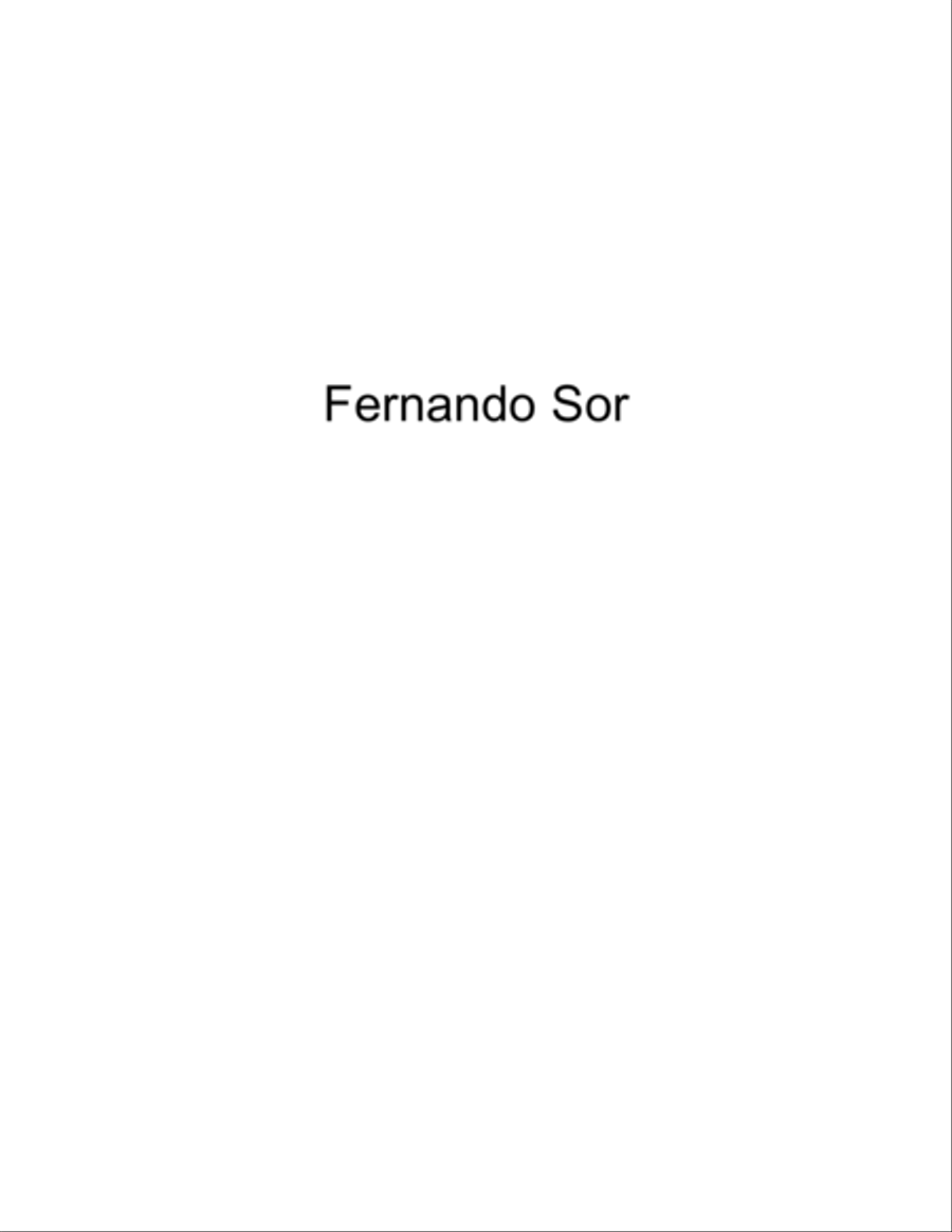 Allegretto in bminor by sor from the guitar adapted for solo piano by Armando Garcia (C)2016 Piano Solo scores gallery preview page 1