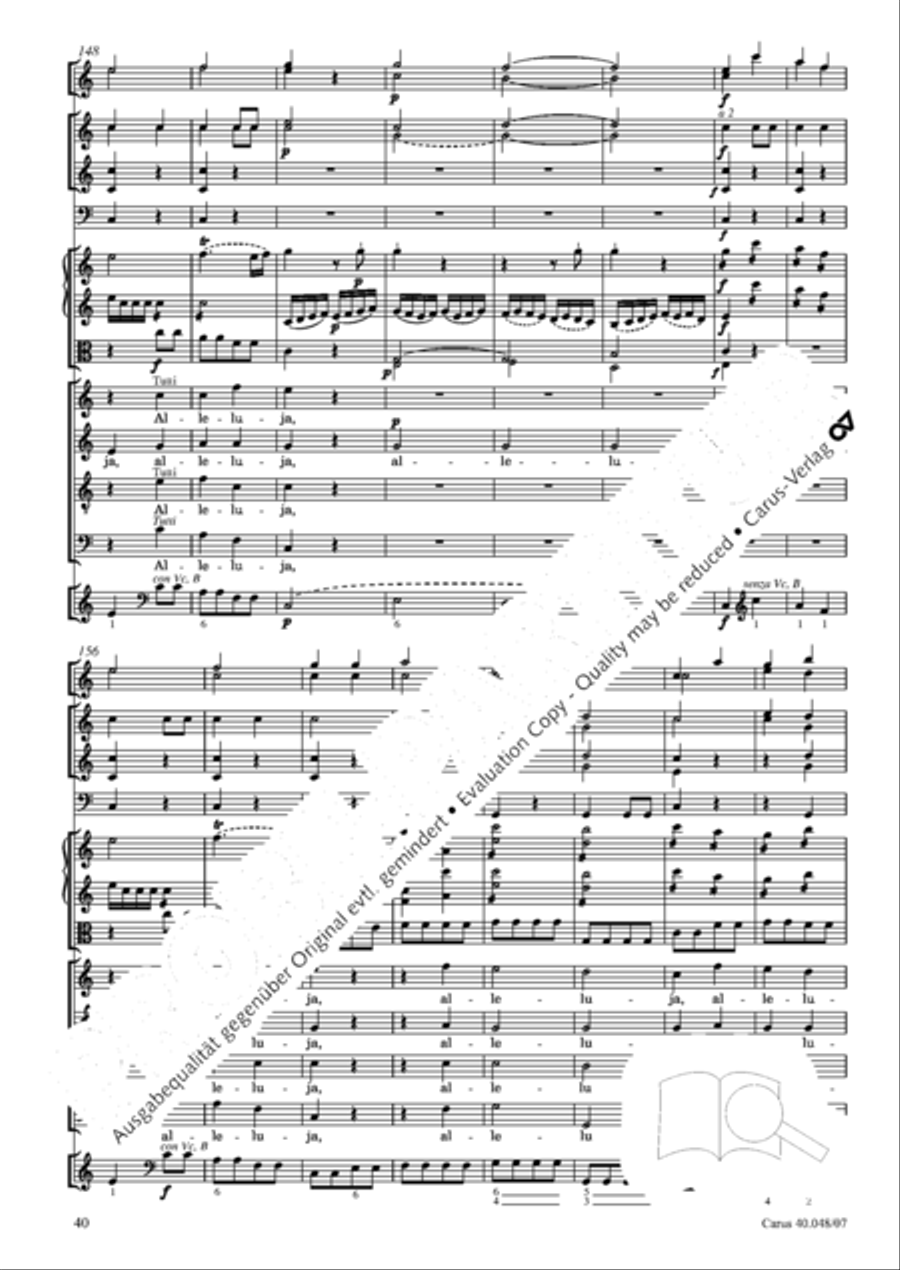 Regina coeli in B-Flat Major, K. 127 4-Part scores gallery preview page 41