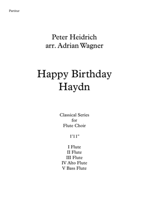 Book cover for "Happy Birthday Haydn" Flute Choir arr. Adrian Wagner