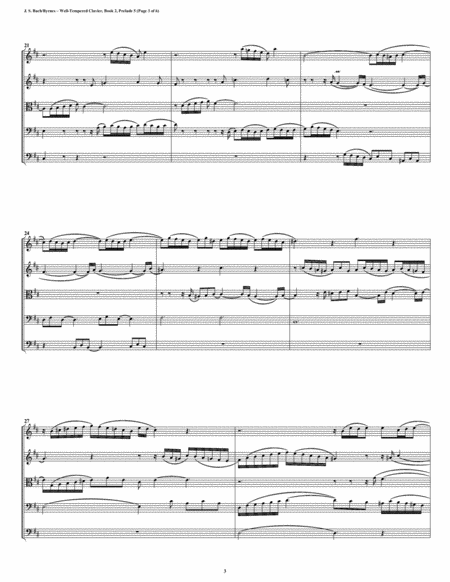 Prelude 05 from Well-Tempered Clavier, Book 2 (String Quintet) image number null