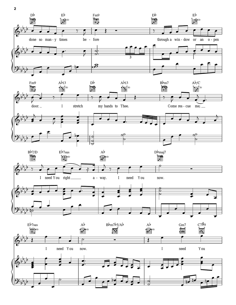 I Need You Now Piano, Vocal, Guitar scores gallery preview page 2