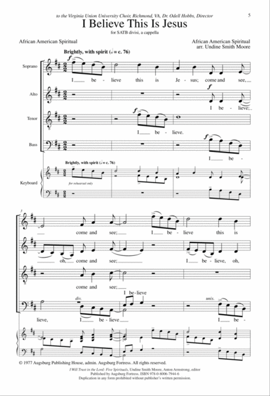 I Will Trust in the Lord 4-Part scores gallery preview page 2