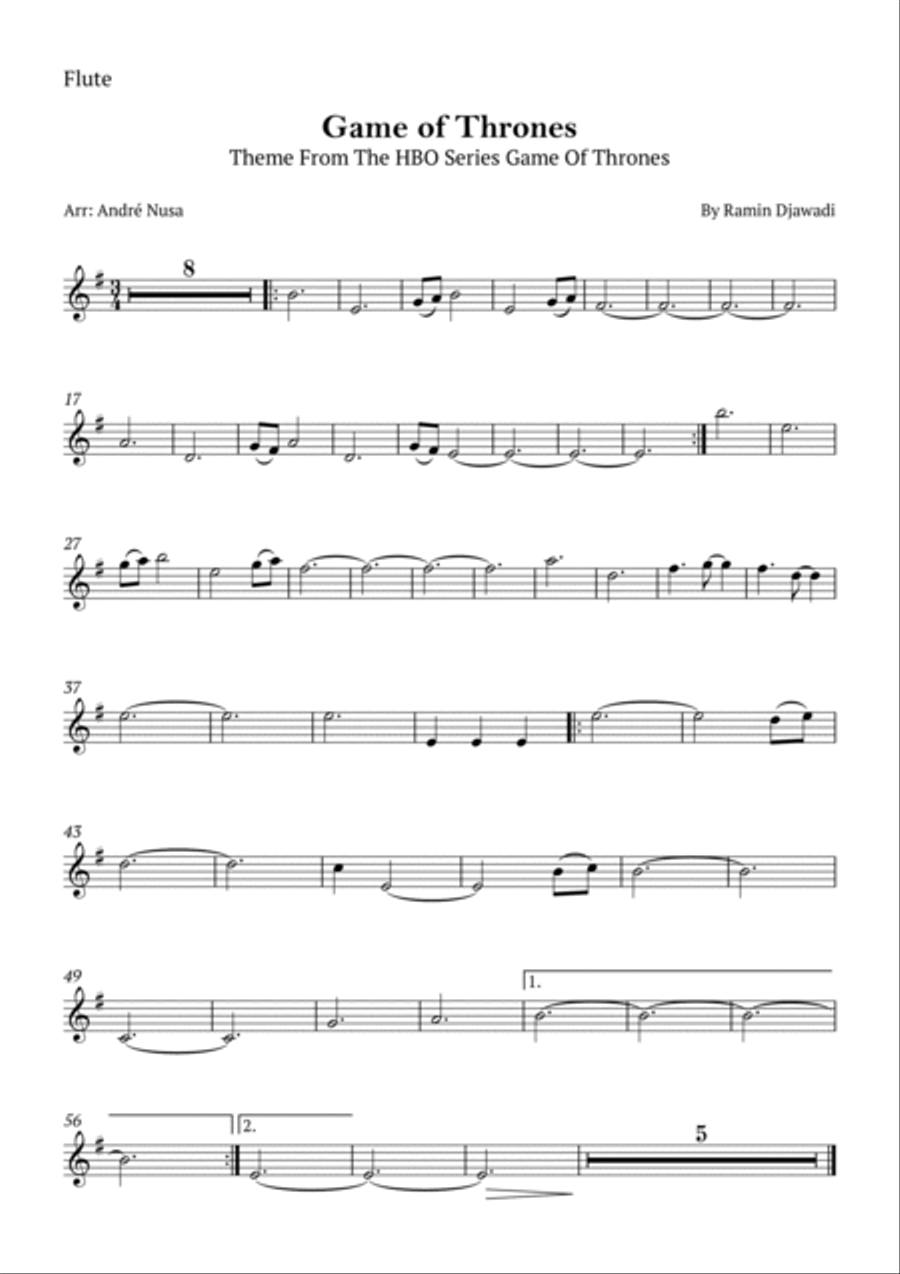 Game Of Thrones Flute scores gallery preview page 4
