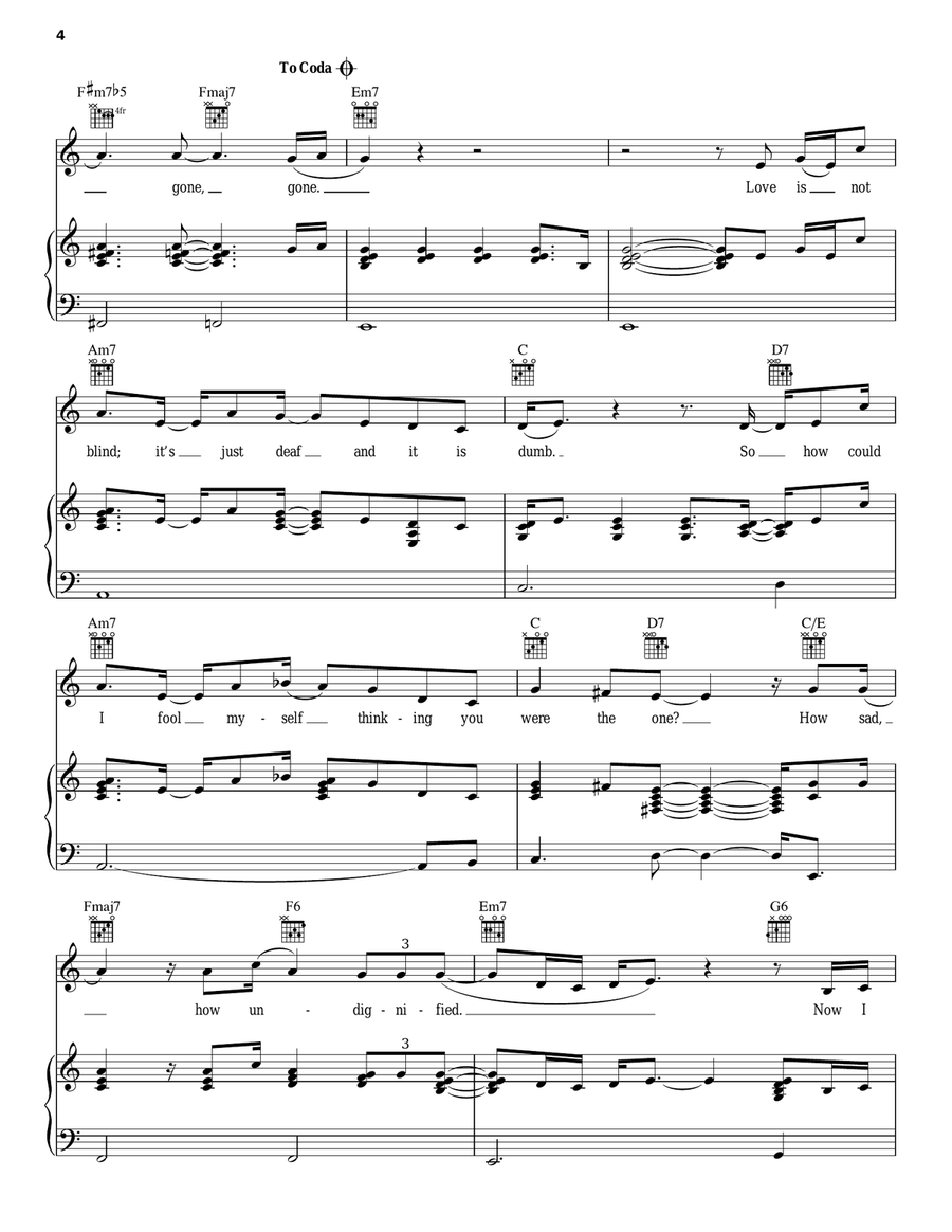 Gone Gone Piano, Vocal, Guitar scores gallery preview page 4
