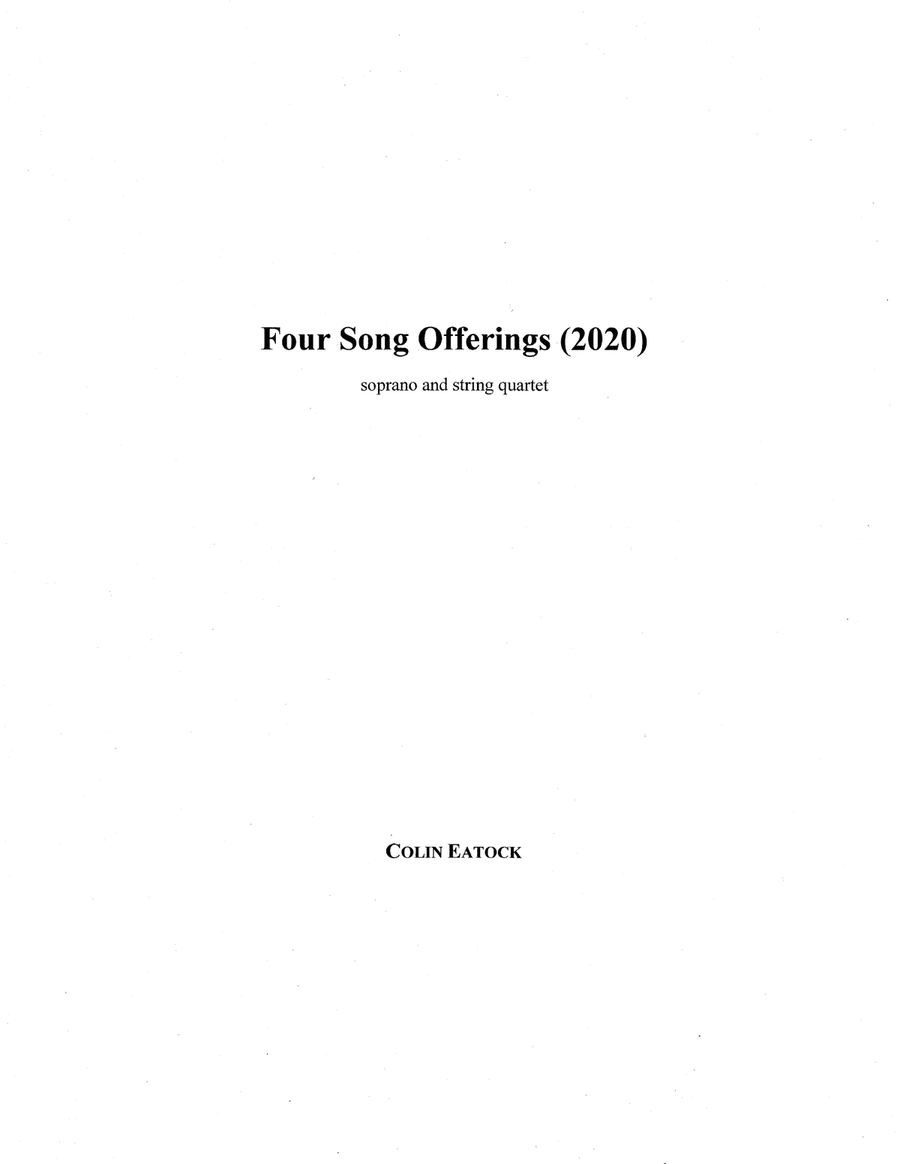 Four Song Offerings (2020) String Quartet scores gallery preview page 1
