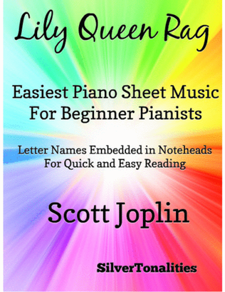 Book cover for Lily Queen Rag Easiest Piano Sheet Music for Beginner Pianists