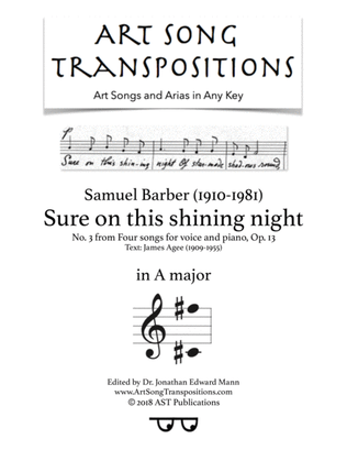 Sure On This Shining Night, Op. 13, No. 13