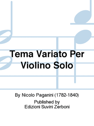 Book cover for Tema Variato Per Violino Solo