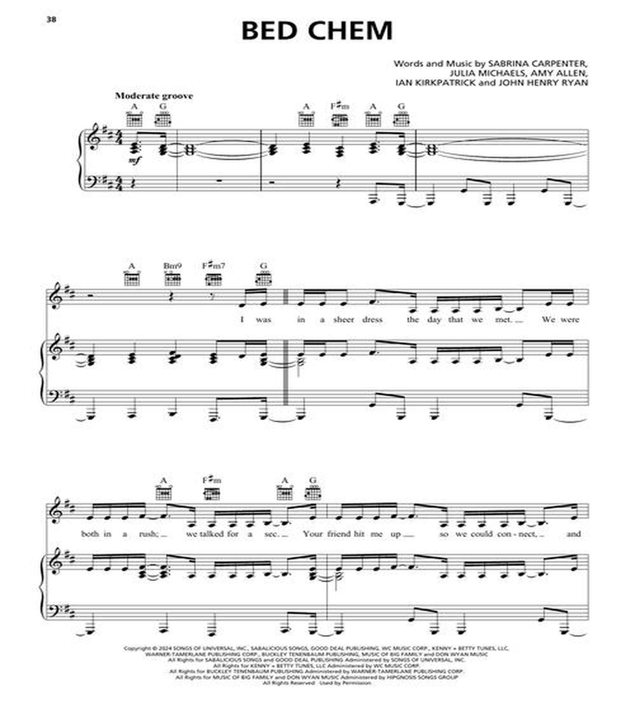 Sabrina Carpenter – Short N' Sweet Piano, Vocal, Guitar scores gallery preview page 5