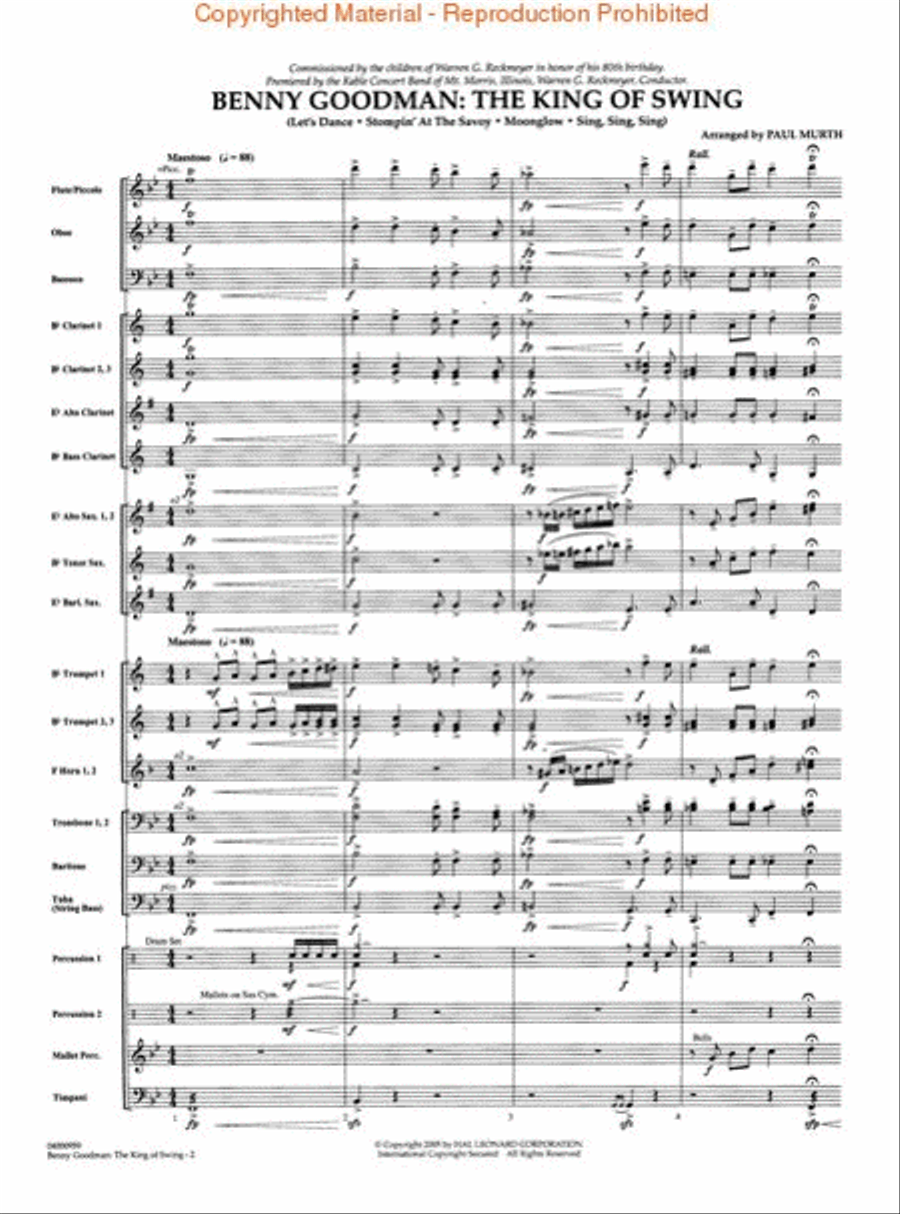 Benny Goodman: The King of Swing Concert Band scores gallery preview page 2
