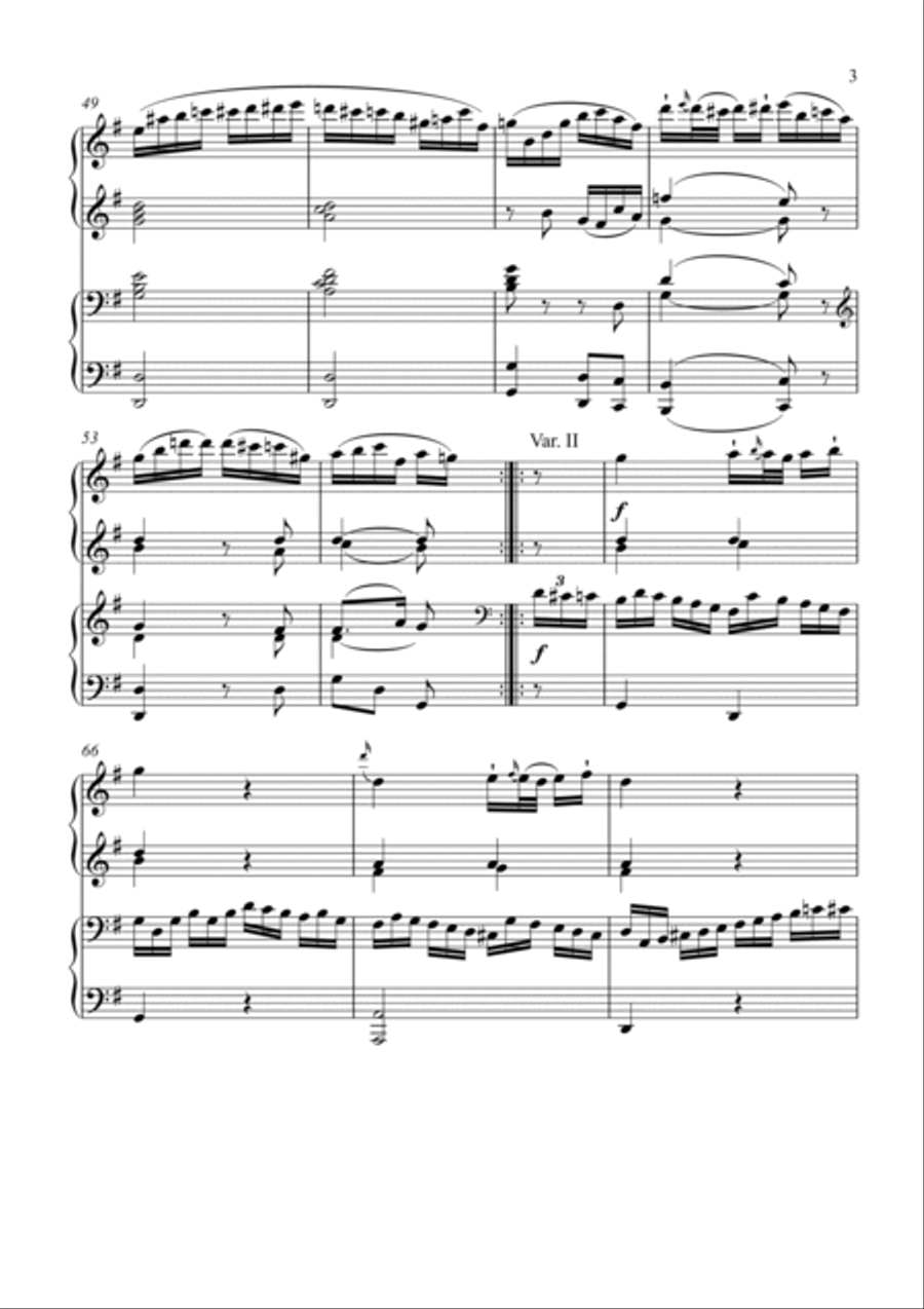 Mozart-5 Variations in G major, K.501 Piano Solo scores gallery preview page 4