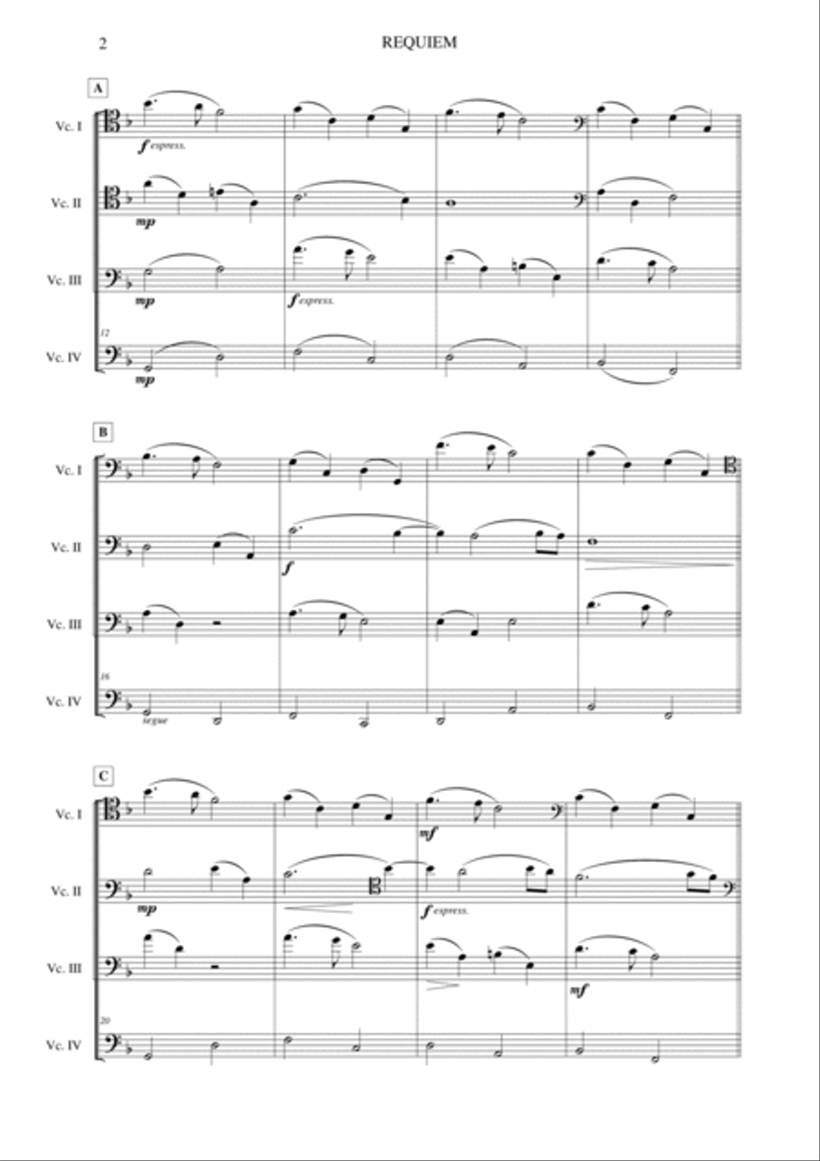 Salvatore Passantino: REQUIEM (ES-21-044) - Score Only String Quartet scores gallery preview page 4
