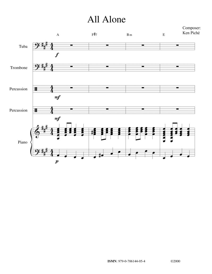 All Alone Trombone scores gallery preview page 1