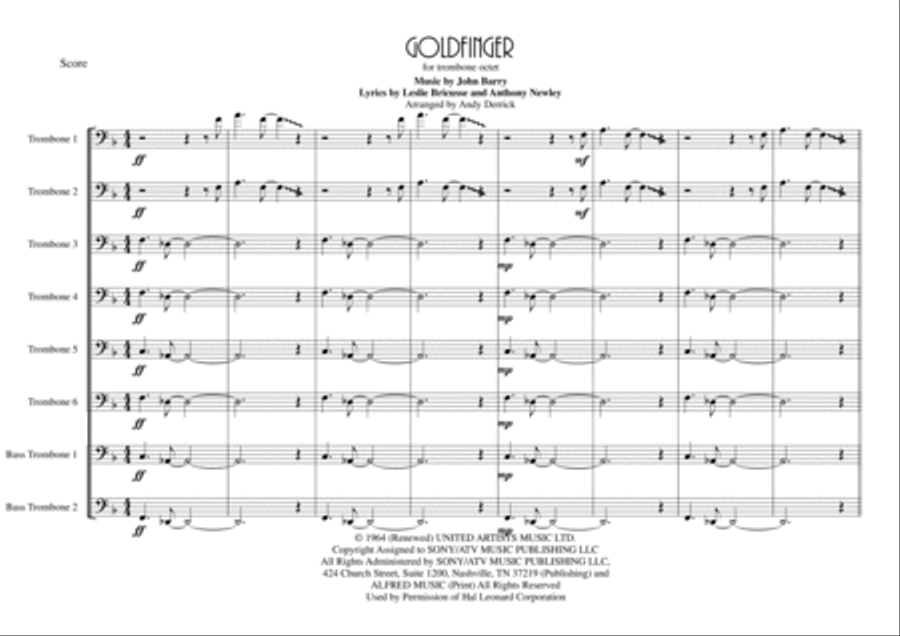 Goldfinger Brass Ensemble scores gallery preview page 1