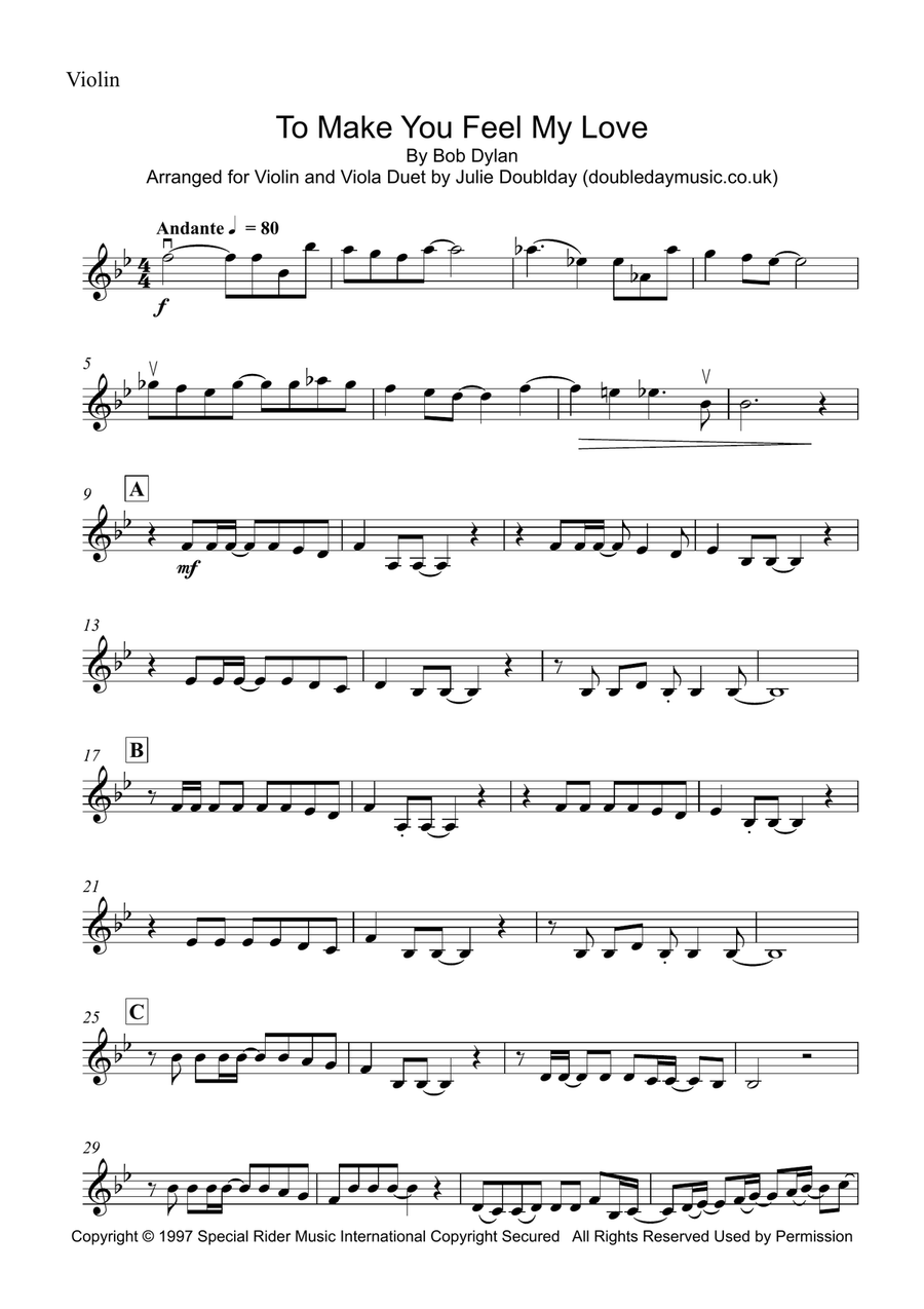 Make You Feel My Love String Duet scores gallery preview page 3