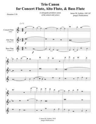 Guthrie: Trio Canon for Concert Flute, Alto Flute & Bass Flute