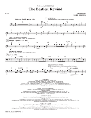 Book cover for The Beatles: Rewind (Medley) (arr. Mark Brymer) - Bass
