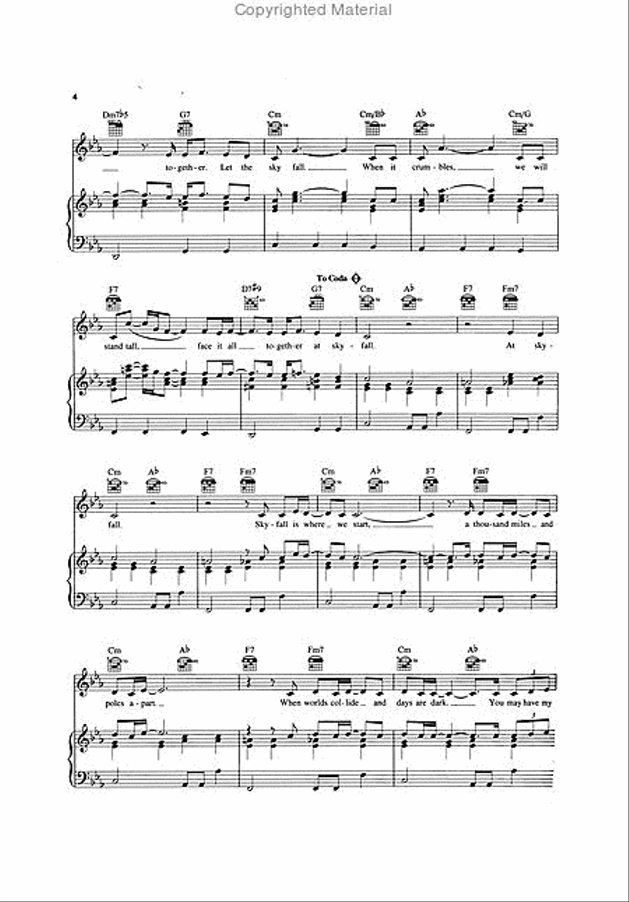 Skyfall Piano, Vocal, Guitar scores gallery preview page 3