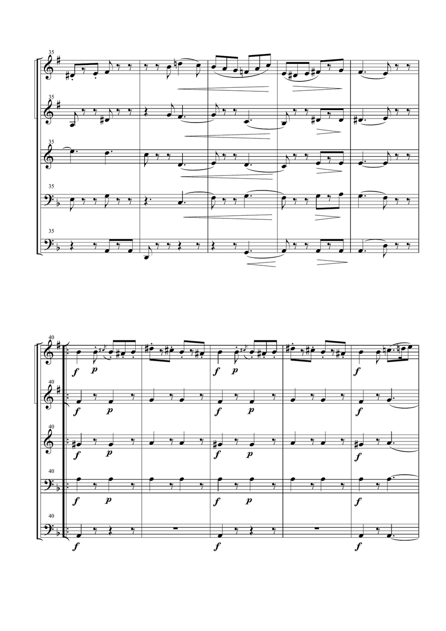 Funeral March of a Marionette for Brass Quintet Brass Quintet scores gallery preview page 4