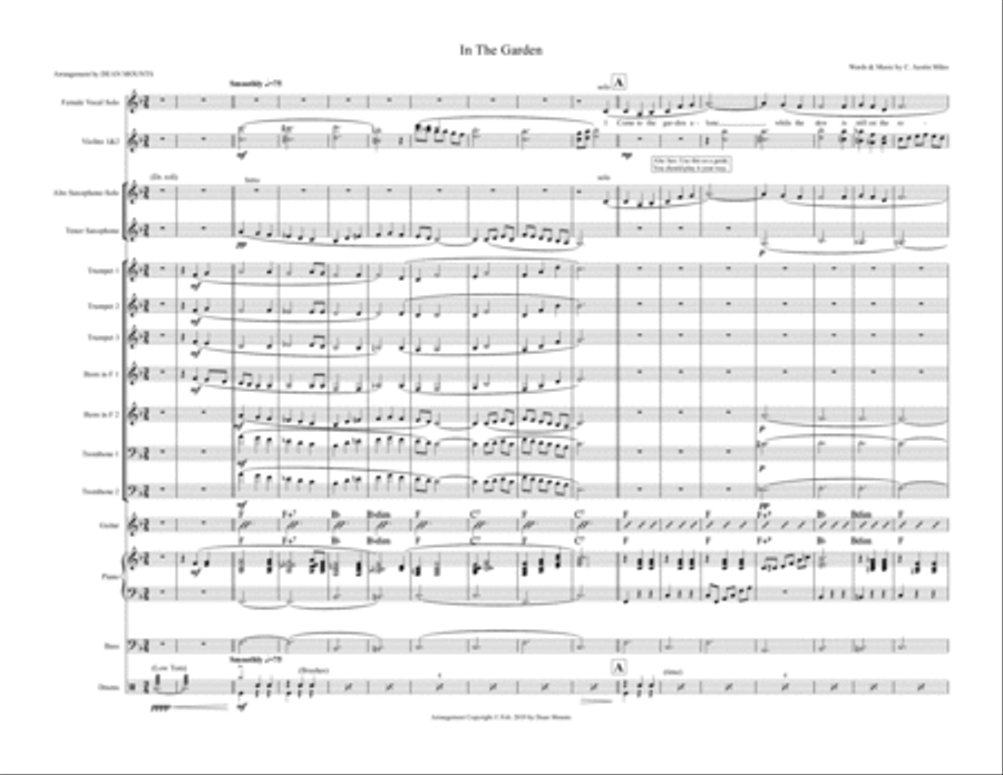 In The Garden (Worship Orch) Large Ensemble scores gallery preview page 1